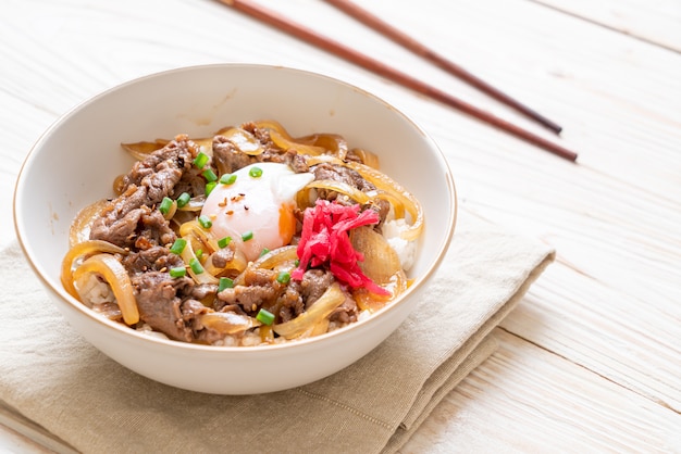 boeuf tranché sur riz garni (GYUU DON)