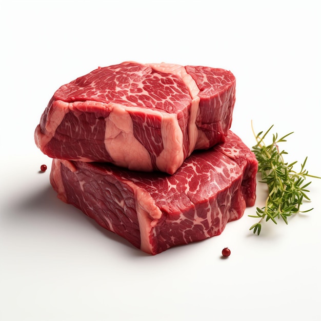 boeuf wagyu sur fond blanc tir ultra réaliste