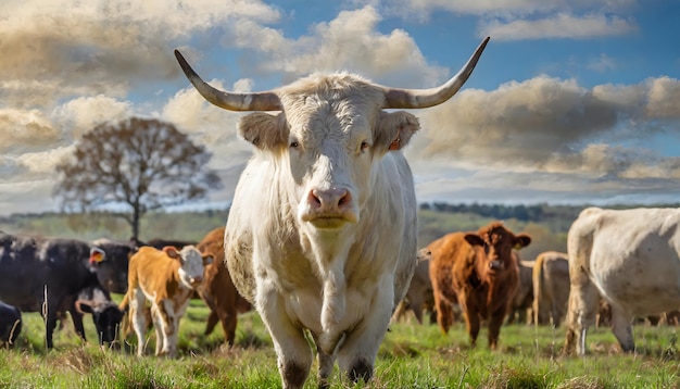 Bœufs à longues cornes