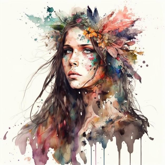 Boho Femme Aquarelle