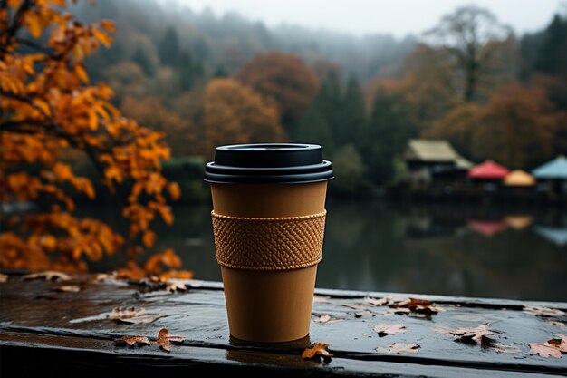 Boire du café en plein air en harmonie avec l'environnement naturel