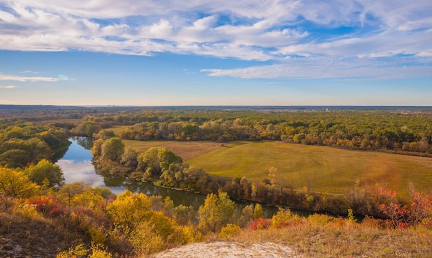 Bois d'automne au bord de la rivière