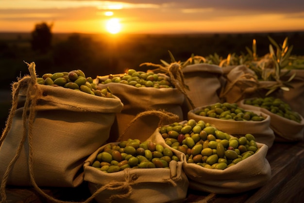 Bois rustique d'olives fraîches