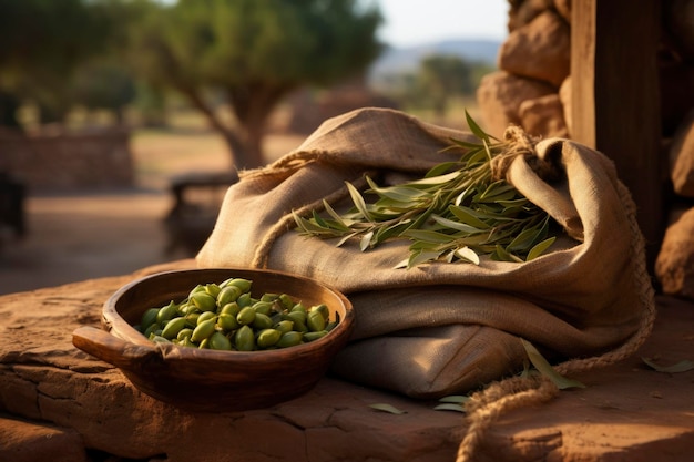 Bois rustique d'olives fraîches