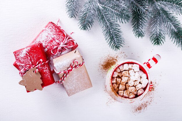 Boisson au chocolat chaud de Noël