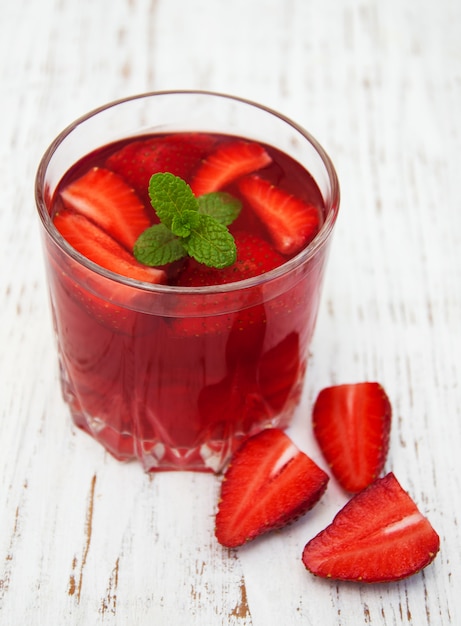 Boisson d&#39;été à la fraise