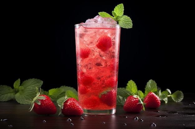 Boisson froide au goût de fraise