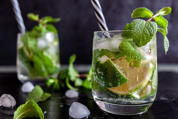 Boisson glacée Mojito Cubano au citron vert et menthe