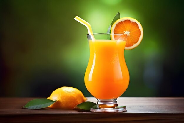 Boisson de jus d'orange frais dans la table naturelle