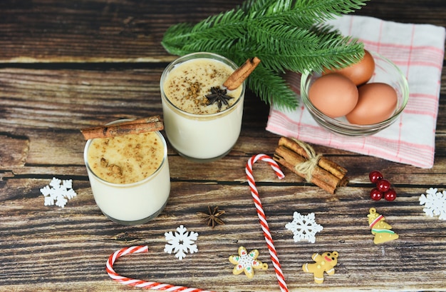 Boisson de noel avec decoration