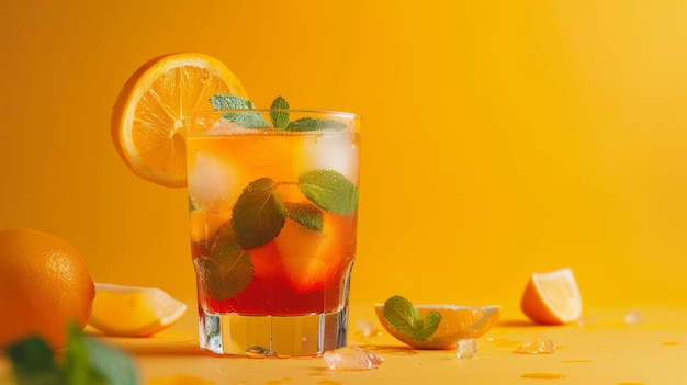 Boisson rafraîchissante avec des tranches d'orange