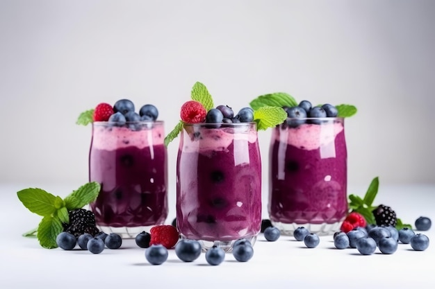 Boisson smoothie aux myrtilles Generate Ai