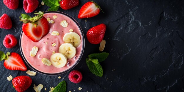 Boisson de smoothie juteuse et saine dans un pot Cocktail vert frais avec des baies IA générative