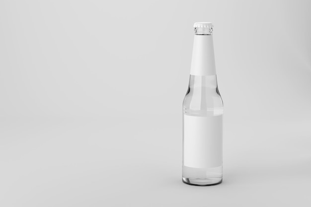 Photo boisson soda en verre clair eau propre avec étiquette blanche présentation de modèle de mock-up 3d rendu mal