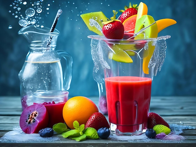 boisson de vitamines juteuse saine diète ou idée de nourriture végétalienne