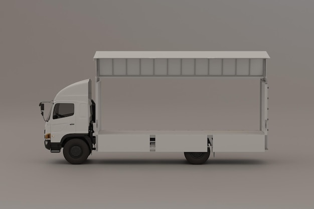 Boîte d'aile de conteneur de camion de rendu 3D