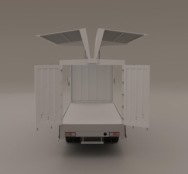 Boîte d'aile de conteneur de camion de rendu 3D