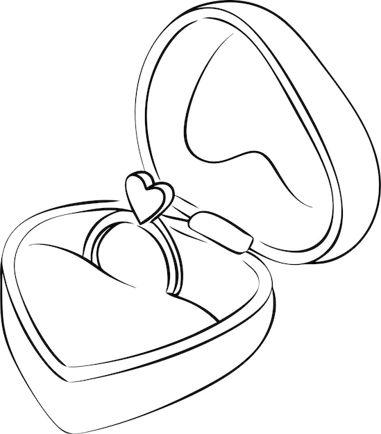 Boîte à anneaux en forme de cœur