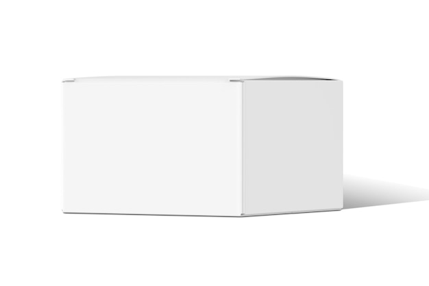 Une boîte blanche avec une boîte blanche sur fond blanc