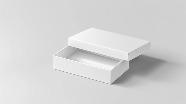 une boîte blanche avec un couvercle qui dit ouvert