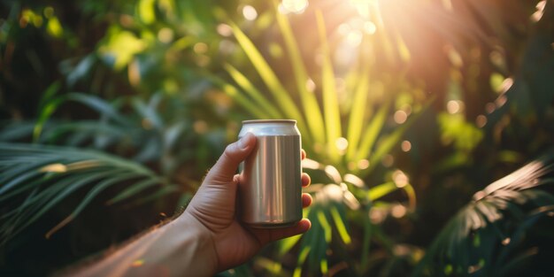 Boîte blanche sur fond de verdure éclairée par le soleil