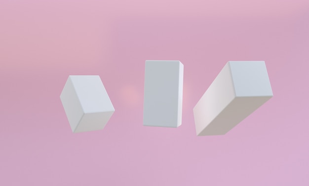 Boîte blanche style abstrait 3d