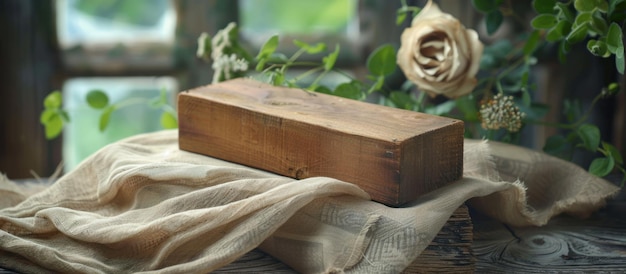 Boîte en bois sur la table