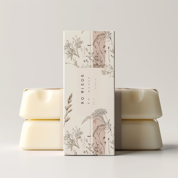 Photo une boîte de bougies blanches avec un palmier au sommet