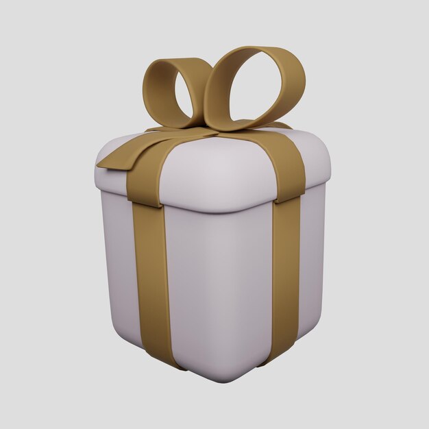 Photo boîte cadeau 3d avec ruban emballage de cadeau illustration 3d icône d'image de concept de célébration whi