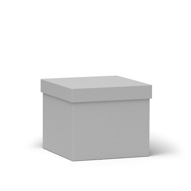 Boîte cadeau blanche isolée sur blanc pour le design de concept actuel