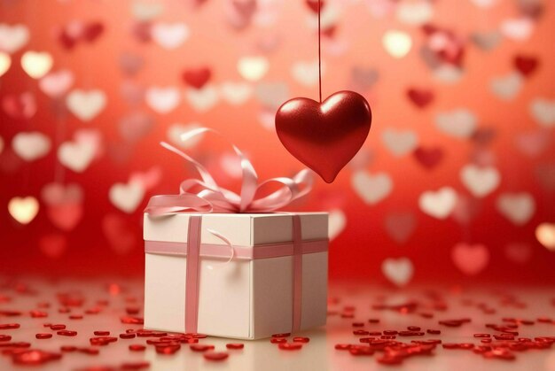 boîte cadeau avec cœur rouge boîte-cadeau avec cœur boîte en forme de cœur