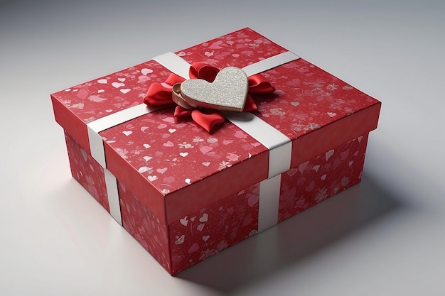 Boîte cadeau avec dessin de cœur