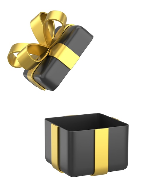 Boîte cadeau ouverte boîte cadeau 3D illustration 3D