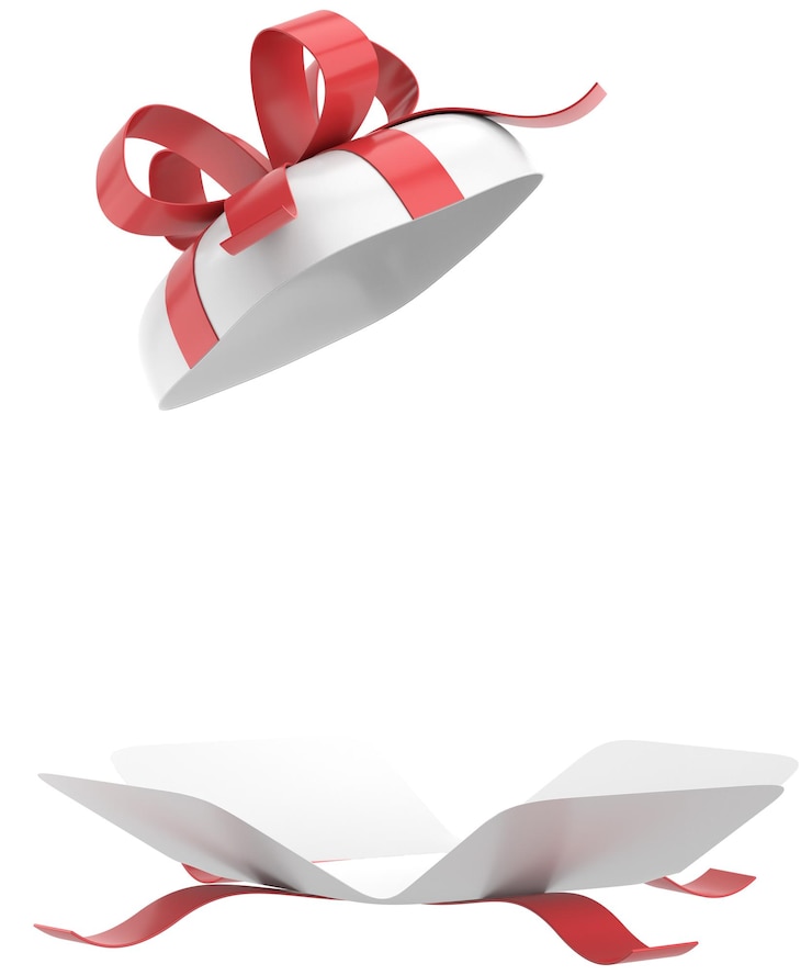 Photo boîte-cadeau ouverte boîte-cadeau 3d illustration 3d
