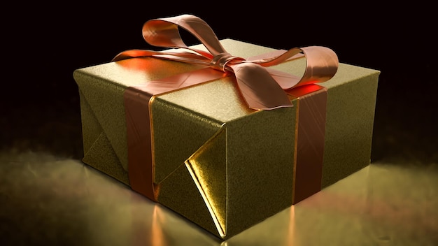 La boîte cadeau pour la célébration ou concept bonus rendu en 3D