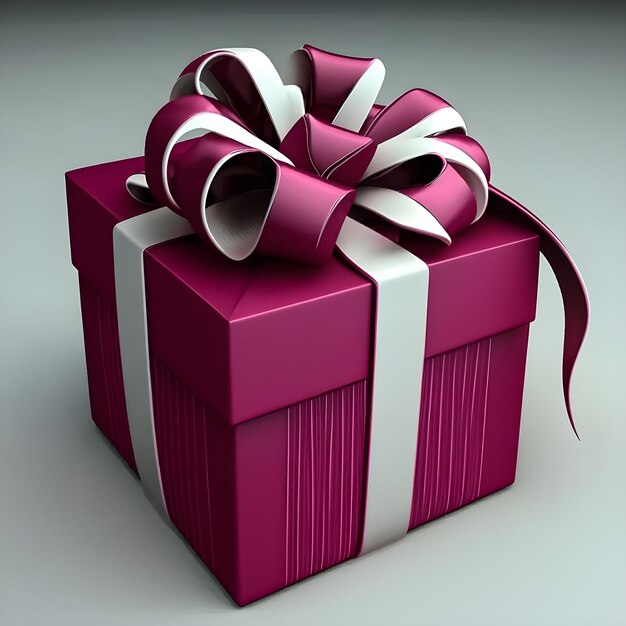 Une boîte cadeau rose avec un nœud qui dit "je t'aime" dessus.
