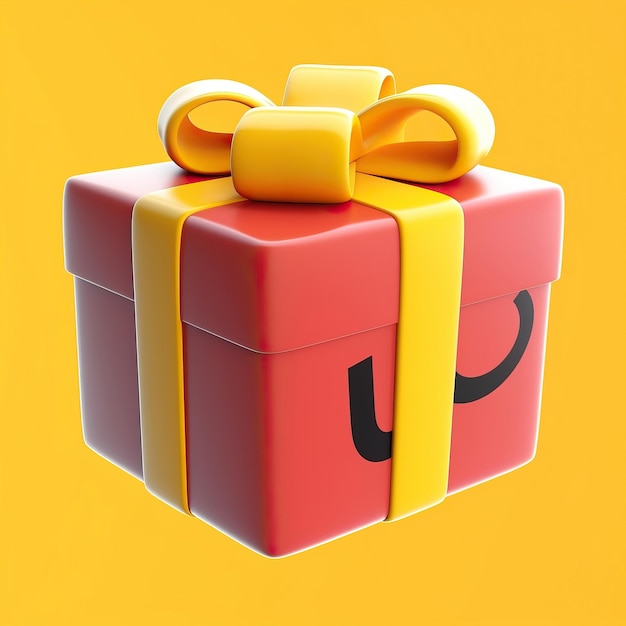Photo boîte cadeau super simple simple style dessin animé emojistyle c
