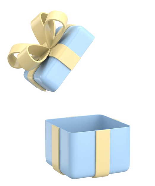 Boîte à cadeaux 3D ouverte illustration 3D