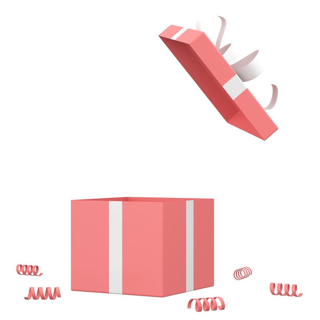 Boîte à cadeaux 3D ouverte illustration de boîte de cadeau 3D