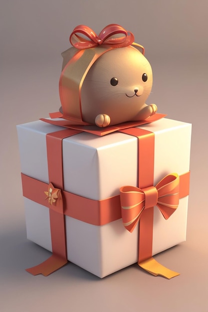 Boîte à cadeaux de Noël en 3D