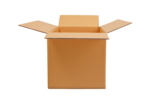 une boîte en carton brun avec un couvercle qui dit carton dessus