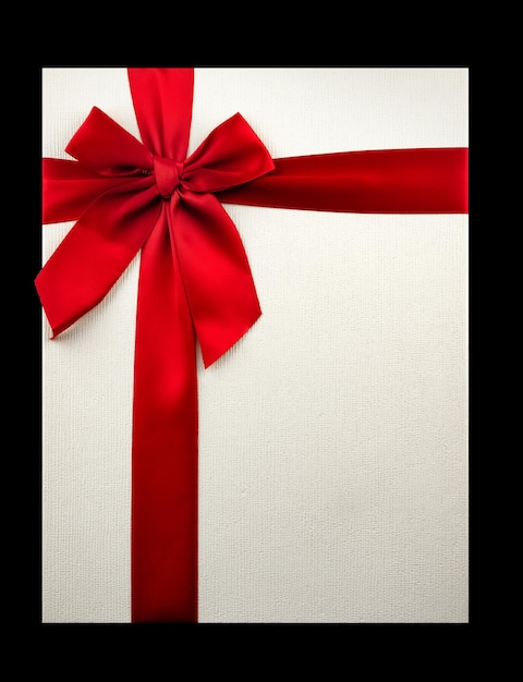 boîte en carton cadeau décorée d'un nœud de ruban de satin isolé