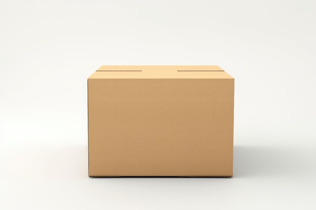 Une boîte en carton en gros plan sur fond blanc