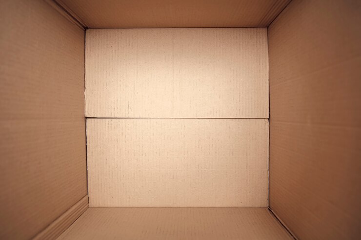 Photo boîte en carton ouverte, prête pour le transport