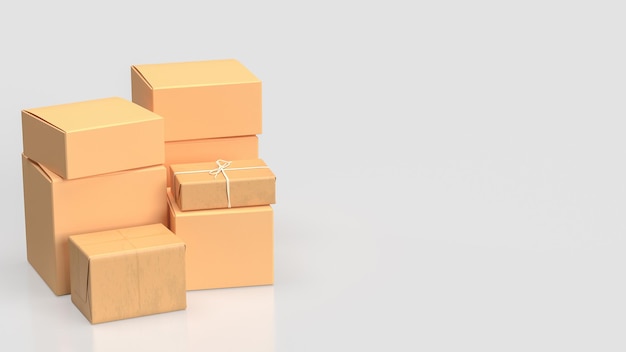 La boîte en carton pour l'expédition ou le concept de cargaison 3D