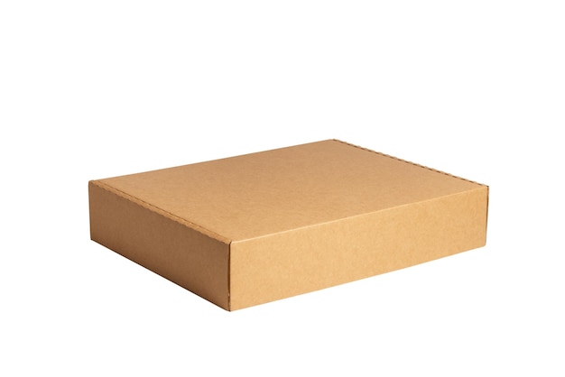 Boîte de cartons de carton brun vide isolé