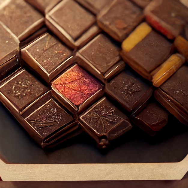 Une Boîte De Chocolats Avec Différentes Couleurs De Différentes