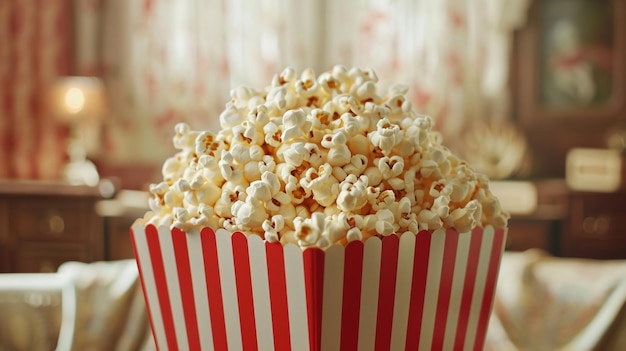 Une boîte avec du pop-corn.