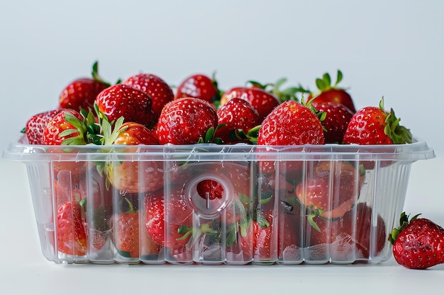 Une boîte de fraises en plastique IA générative