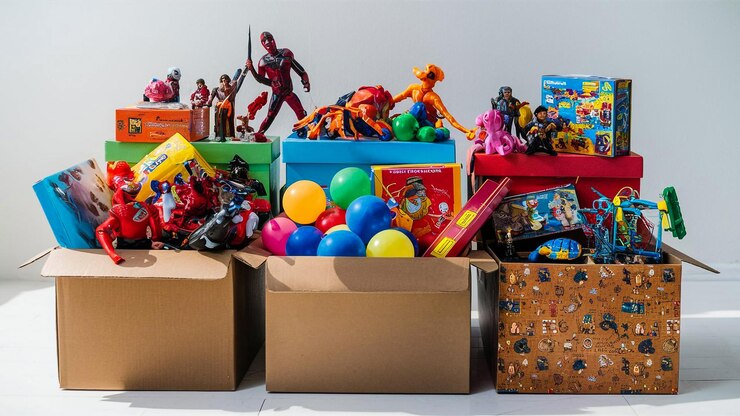 Photo une boîte de jouets avec une boîte qui dit action dessus.